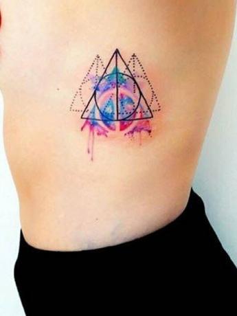 Tatuaje De Acuarela Geométrica1