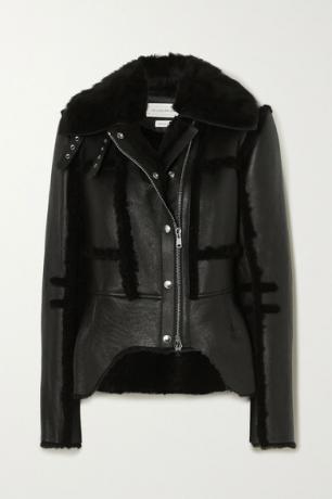 Шкіряна байкерська куртка з обшивкою