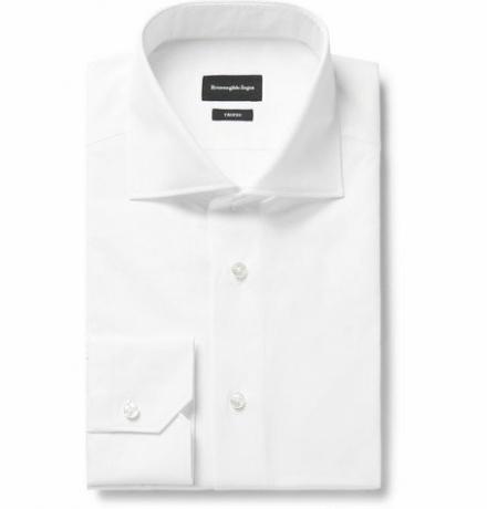 Hvit Trofeo Cutaway Collar Cotton Poplin skjorte