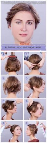curly updo for short hair tutorial