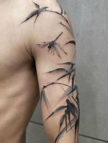 Muži, tetovanie na vážke