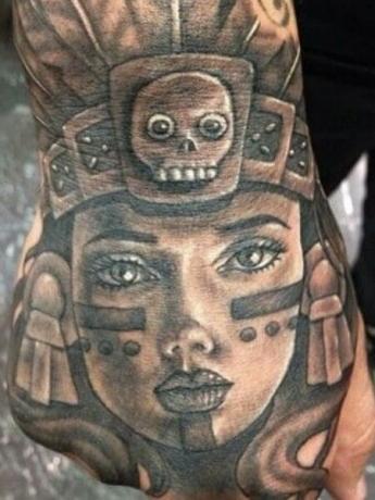 Aztecka księżniczka tatuaż dla mężczyzn