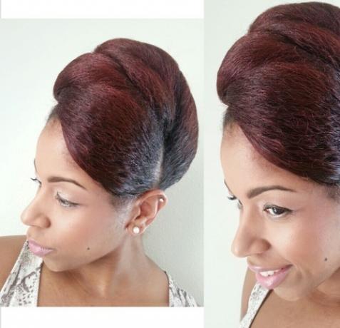 penteado updo vintage para cabelo natural para mulheres negras