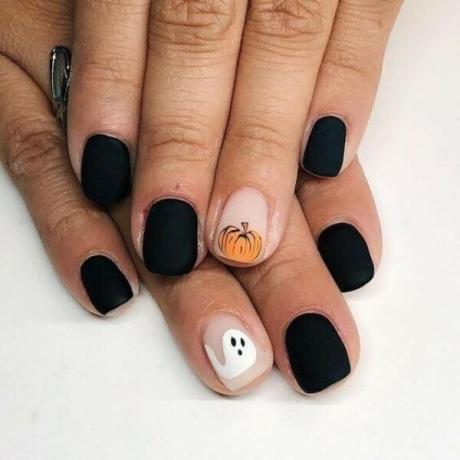 Jednoduché halloweenské nehty