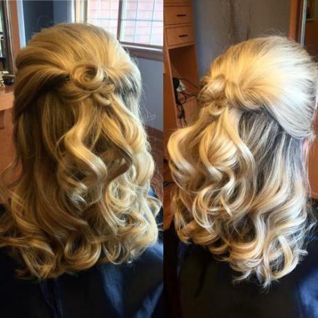 Formell Curly Half Updo