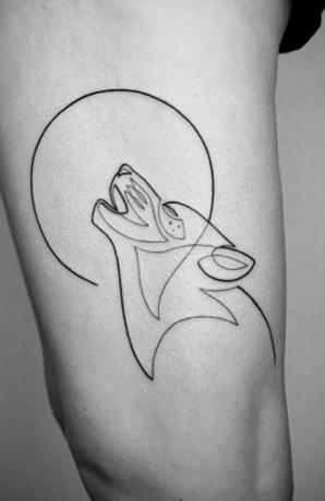 Eenvoudige Wolf-tatoeage