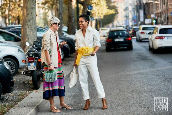 Milánsky týždeň módy, jar, leto 2019, pouličný štýl (123 zo 137)
