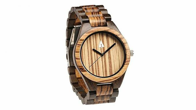 Treehut męski drewniany zegarek z zebrawood i hebanu ze wszystkimi drewnianymi paskami kwarcowymi Ana.