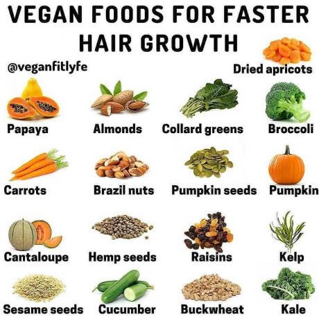 Alimente vegane pentru creșterea părului