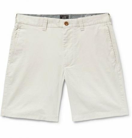 Shorts de sarja com mescla de algodão slim fit