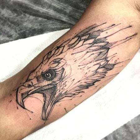 Tatuaż głowy orła