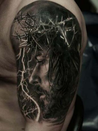 Tatuaggio 3d di Gesù 