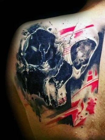 Trash Polka Skull Tetovējums1
