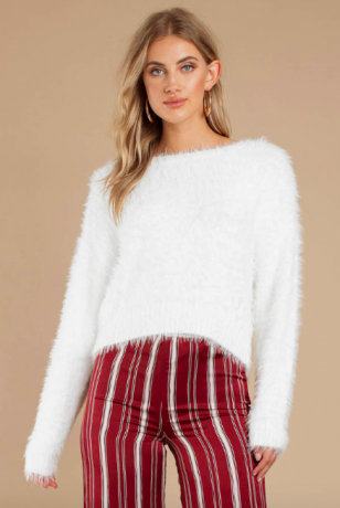 Dream Of Me White Fuzzy πουλόβερ