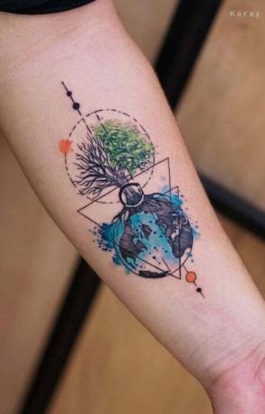 Geometrische levensboom tatoeage1