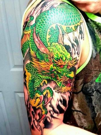 Zelené japonské tetovanie