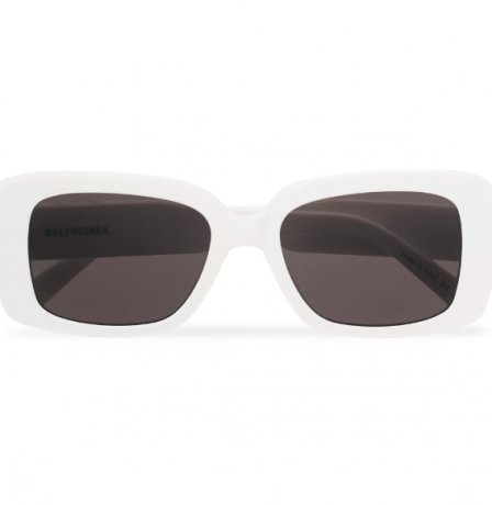 Kacamata Bingkai Persegi Putih Asetat | Balenciaga | Tuan Porter