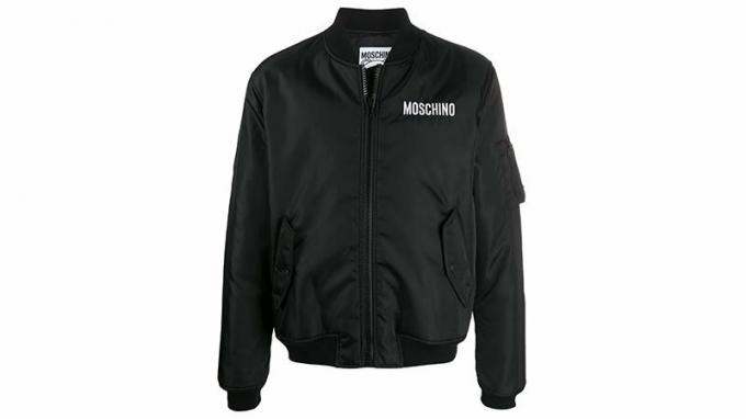 Чорна куртка -бомбер з плюшевого ведмедика Moschino