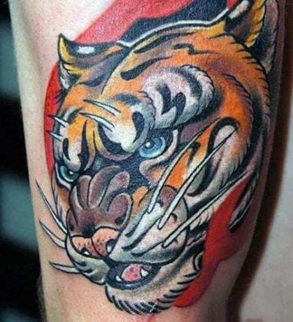 Tradičné americké tetovanie tigra