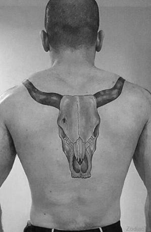 Tatuaje De Cráneo De Vaca