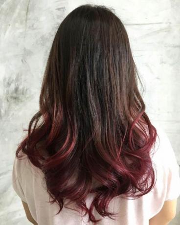 Sandy Burgundy Brown to Black Ombre