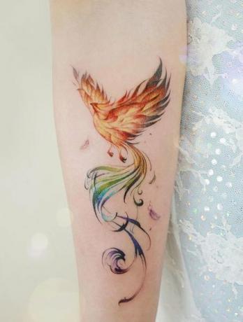 Kleur Phoenix tatoeage