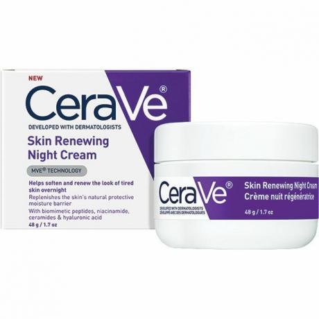 Crema de noapte Cerave pentru fata | 1.7 uncie | Cremă de noapte regenerantă cu acid hialuronic și niacinamidă | Fără miros