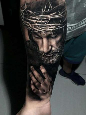 Tatuaggio 3d di Gesù 