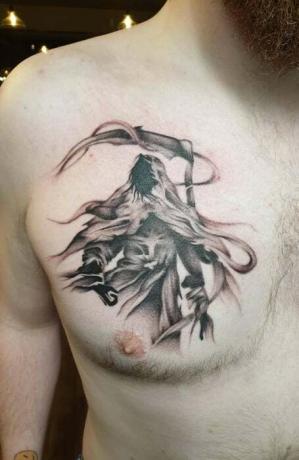Tetovanie na hruď Grim Reaper