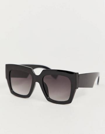Jeepers Peepers kvadrātveida saulesbrilles melnā krāsā