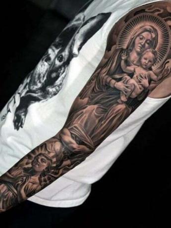 Baby Jezus tatoeage