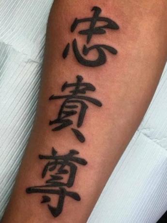 Tetovanie japonským písmom 
