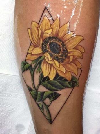 Sunflower Leg Tattoo 2