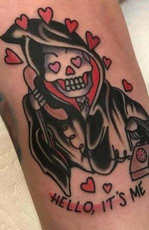 Roztomilé tetovanie Grim Reaper