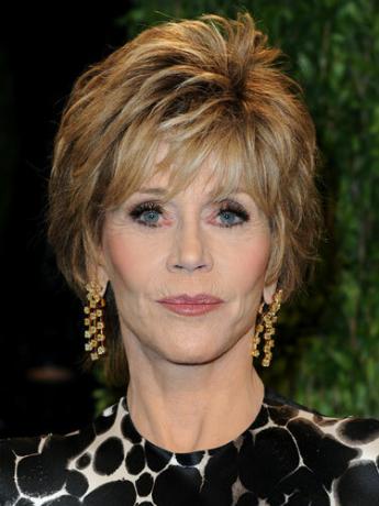 Jane Fonda coafură scurtă formală