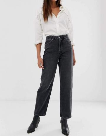 Selected Femme Jeans cu talie înaltă și talie dreaptă gri