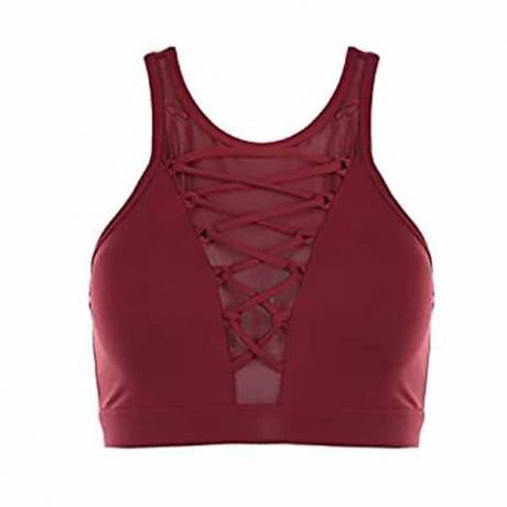 Γυναικεία αθλητικά σουτιέν γυμναστικής Chinatera Shockproof Sexy Mesh Lace up Fitness Yoga Tank Top