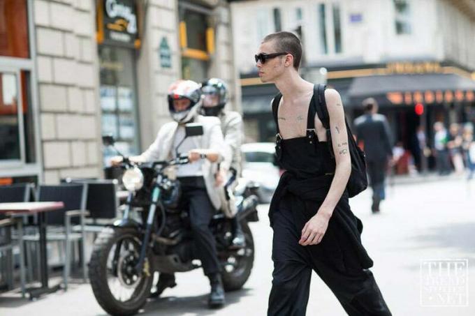 Street Style Paris Pánsky týždeň módy jar leto 2017