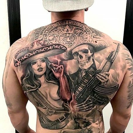 Gangster Azteekse tatoeages