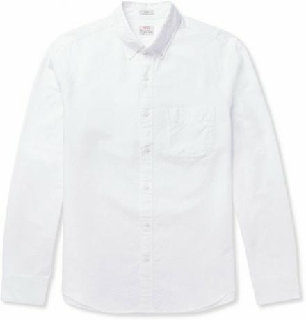 Slim Fit Baumwoll-Oxford-Hemd mit Button-Down-Kragen