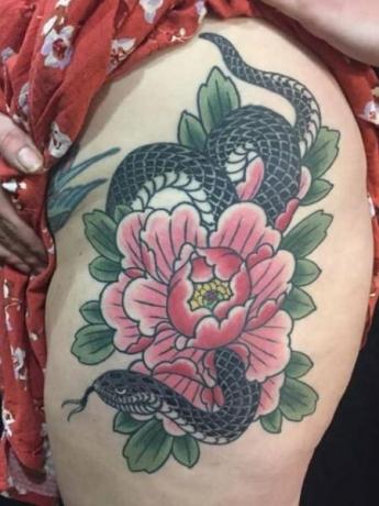 Japonské tetovanie hada