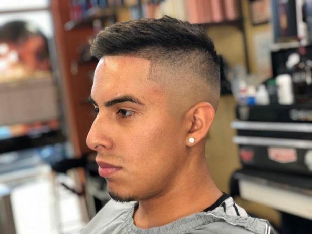 Crew Cut with Bald Mid Fade