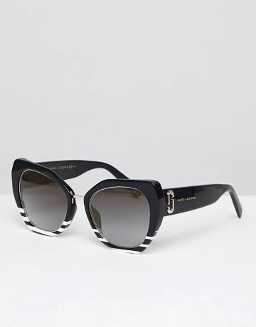 Marc Jacobs Cat Eye saulesbrilles melnā un baltā krāsā