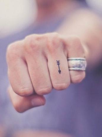 Tetovaža s puščico prsta