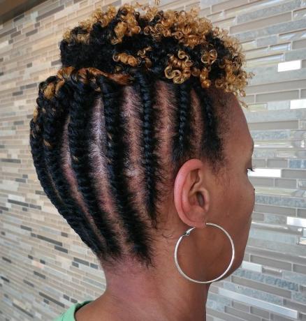 Flat Twists and Curls Updo