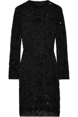 Monoliet zdobené šifónové mini šaty
