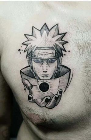 Naruto tetovanie na hrudi