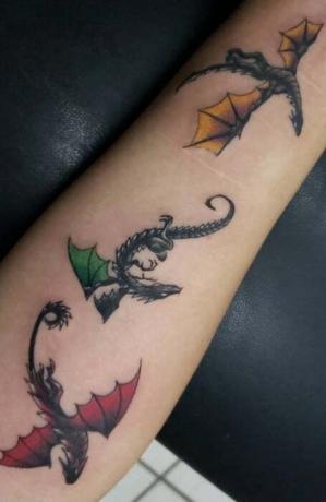 Patchworkové tetovanie draka