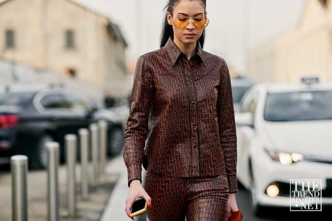 Milan Moda Haftası Aw 2018 Sokak Stili Kadın 130