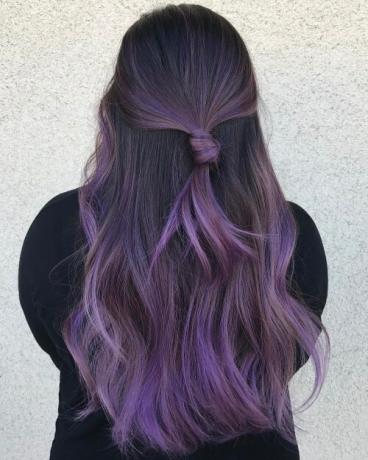 Långt pastell lila Balayage hår